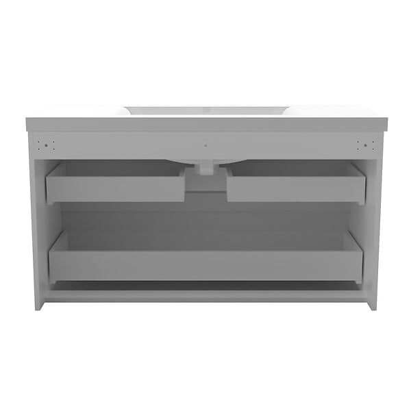 AICA SANITAIRE - AICA Meuble de salle de bain blanc 100cm, suspendu avec 2 tiroirs - large