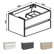 AICA SANITAIRE - AICA Meuble de salle de bain anthracite 100cm, suspendu avec 2 tiroirs - vignette