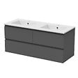 AICA SANITAIRE - AICA Meuble de salle de bain anthracite 120cm, suspendu avec 4 tiroirs - vignette