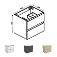 AICA SANITAIRE - AICA Meuble de salle de bain blanc 60cm, suspendu avec 2 tiroirs - vignette