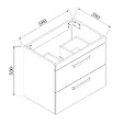 AICA SANITAIRE - AICA Meuble de salle de bain 60cm avec 2 tiroirs, suspendu blanc - vignette