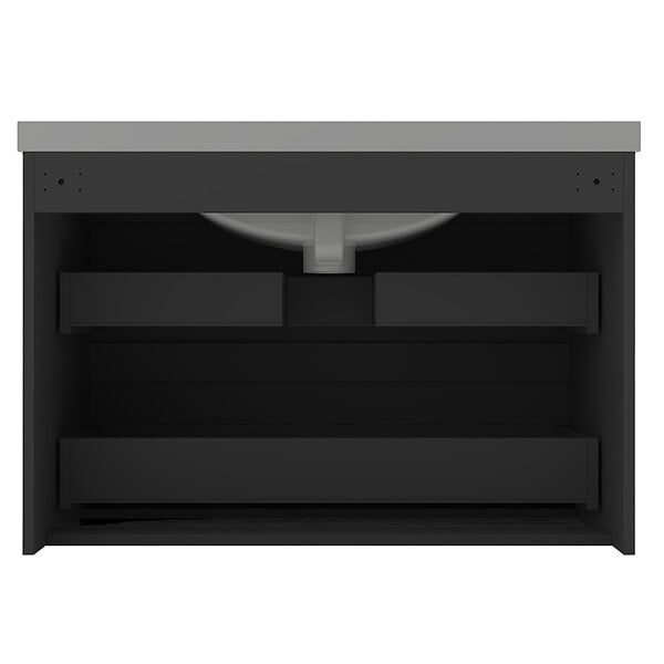 AICA SANITAIRE - AICA Meuble de salle de bain anthracite 80cm, suspendu avec 2 tiroirs - large