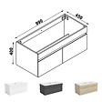 AICA SANITAIRE - AICA Meuble de salle de bain 100cm à double porte, suspendu, blanc - vignette