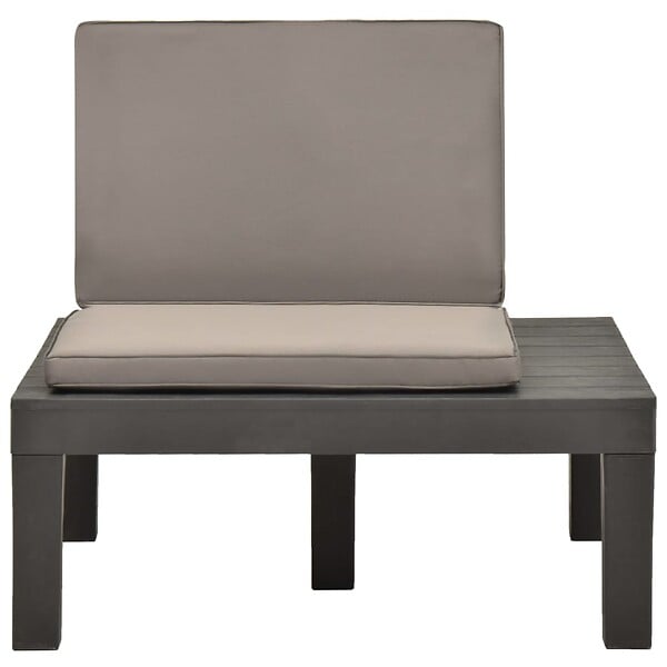 VIDAXL - vidaXL Chaise de salon de jardin avec coussin Plastique Anthracite - large