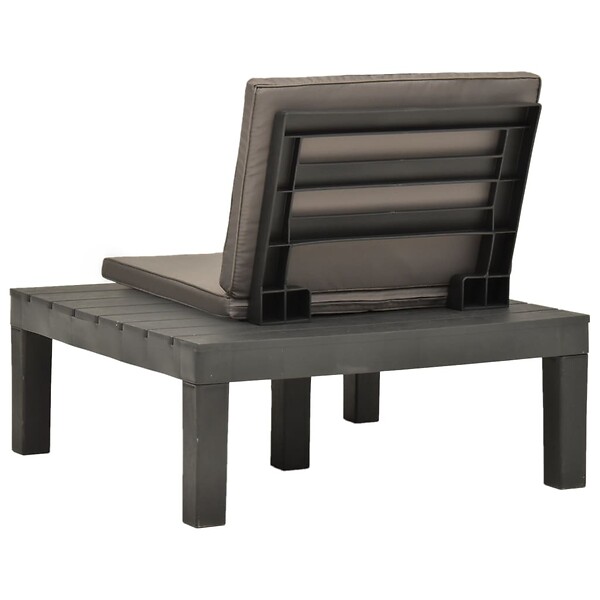 VIDAXL - vidaXL Chaise de salon de jardin avec coussin Plastique Anthracite - large