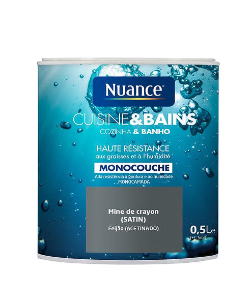 NUANCE - Peinture Cuisine et Bains - Mine de crayon - Satin - 0,5L - large