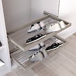 EMUCA - Kit de rangement de chaussures en métal et cadre avec coulisses à fermeture souple pour armoire, réglable, module 900mm, Gris pierre - vignette