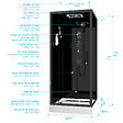 AURLANE - Cabine de douche Carrée Hydro 90x90x218 cm - Porte Pivotante - Fond & Profilés Noir Mat - vignette