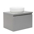 NATUREL - Meuble de salle de bain sous lavabo Naturel Savona 78x43x44,8 cm gris mat (SAVONA80GMD) - vignette