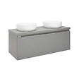 NATUREL - Naturel Meuble sous lavabo strié pour salle de bain Naturel Savona 118x43x44,8 cm gris mat (SAVONA120GMD) - vignette