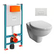 VITRA - Pack WC Bâti-support V-Fix Core + WC suspendu Vitra Normus + Abattant SoftClose + Plaque, Blanc Brillant (V-FixNormus-1) - vignette