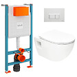 VITRA - Pack WC Bâti-support V-Fix Core + WC sans bride SAT + Abattant SoftClose + Plaque, Blanc brillant (V-FixProject-1) - vignette