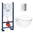 GROHE - Pack WC Bâti Autoportant Rapid SL + WC sans bride SAT + Abattant SoftClose + Plaque Chrome (Project2-1) - vignette