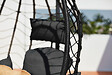 CONCEPT USINE - Fauteuil suspendu en résine effet rotin noir LIMA - vignette