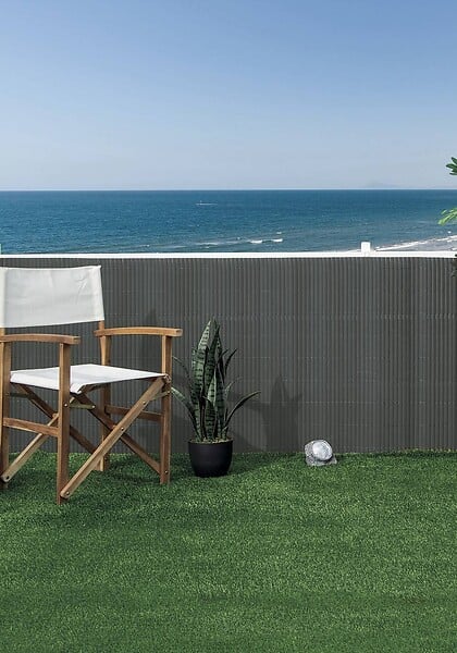 NORTENE - Canisse PVC double face 20mm - Anthracite - 1,5x3m - large