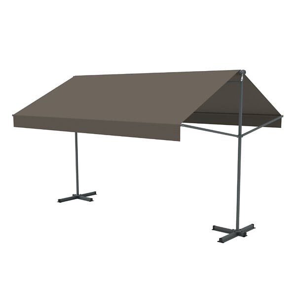 CONCEPT USINE - Store banne double pente manuel 4 x 15-15 m taupe ISEO $ - large