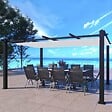 CONCEPT USINE - Pergola auto-portée 3 x 4 m avec toile rétractable beige NILA - vignette