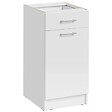 CUISINEANDCIE - Cuisineandcie - Meuble bas de cuisine Eco Blanc 1 porte 1 tiroir L 40 cm - vignette