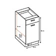 CUISINEANDCIE - Cuisineandcie - Meuble bas de cuisine Eco Blanc 1 porte 1 tiroir L 40 cm - vignette