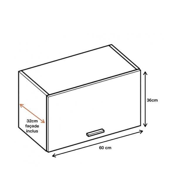 CUISINEANDCIE - Cuisineandcie - Meuble haut de cuisine Eco Blanc 1 porte relevable L 60 cm - large