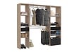 CONCEPT USINE - Dressing bois avec 2 penderies 6 étagères et 2 tiroirs ELYSEE $ - vignette