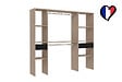 CONCEPT USINE - Dressing bois avec 2 penderies 6 étagères et 2 tiroirs ELYSEE $ - vignette