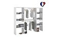 CONCEPT USINE - Grand dressing blanc avec 2 penderies 6 étagères et 2 tiroirs ELYSEE - vignette