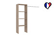 CONCEPT USINE - Dressing bois avec 3 étagères et une penderie : 160 x 40 x 180 cm ELYSEE $ - vignette