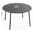 OVIALA - Table de jardin ronde en acier 8 places 120 cm turquoise - Palavas - vignette