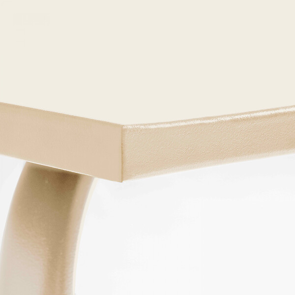 OVIALA - Table de jardin carrée en acier 8 places 120 cm ivoire - Palavas - large