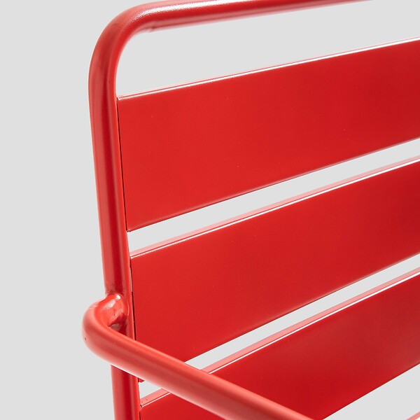 OVIALA - Fauteuil de jardin bas en métal rouge - Palavas - large