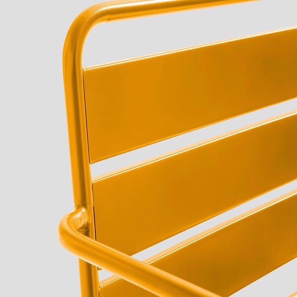 OVIALA - Fauteuil de jardin bas en métal jaune - Palavas - large