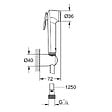 GROHE - Set TEMPESTA GROHE 27513001 - douchette 1 jet + support + flexible 125 cm - Chrome - vignette