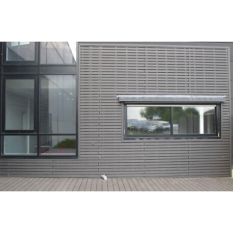 MCCOVER - Bardage ajouré bois composite Gris anthracite, ep.1cm, l.7.5 cm, L.270 cm - large
