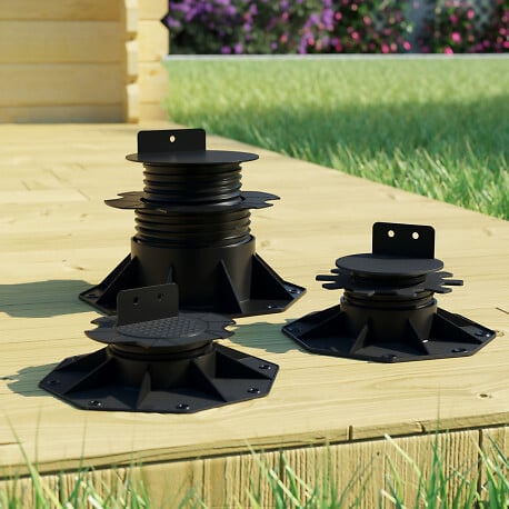 MCCOVER - PLOT RÉGLABLE DE 60 À 138 MM POUR TERRASSE BOIS ET COMPOSITE Noir - large