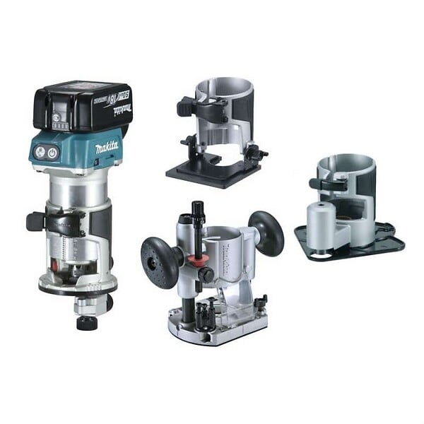 MAKITA - Affleureuse MAKITA DRT50RTJX3 18V (2x5Ah) Ø 8mm avec kit d'accessoires - large