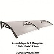 MCCOVER - Auvent porte d'entrée Bertille Noir, L.- 150 cm, Profondeur totale - 100 cm - vignette
