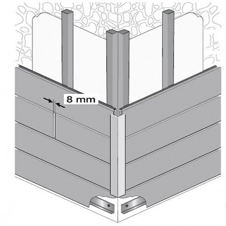 MCCOVER - Profil d'angle bois composite pour bardage Chocolat, ep.6 cm, l.6 cm, L.270 cm - large