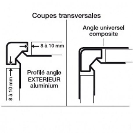 MCCOVER - Profil d'angle bois composite pour bardage Chocolat, ep.6 cm, l.6 cm, L.270 cm - large