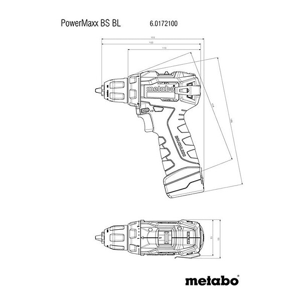 METABO - Perceuse visseuse sans fil 12 V PowerMaxx BS BL 2 x 2Ah Li-Power - METABO - 601721500 - Chargeur LC40, coffret - large