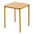 OVIALA - Table carrée de terrasse (70x70cm) jaune moutarde - Almada - vignette