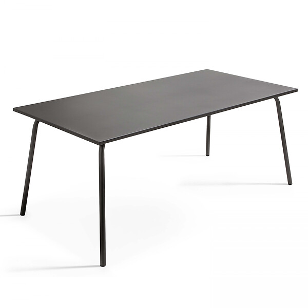 OVIALA - Ensemble table de jardin et 8 chaises bistrot en acier gris - Palavas - large