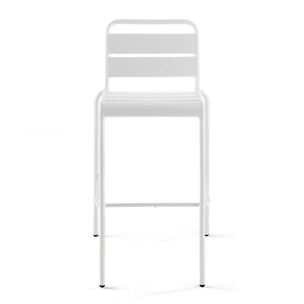 OVIALA - Chaise de bar haute en métal blanc - Palavas - large