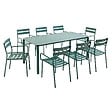 OVIALA - Ensemble table de jardin et 8 fauteuils vert foncé - Almada - vignette