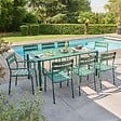 OVIALA - Ensemble table de jardin et 8 fauteuils vert foncé - Almada - vignette