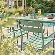 OVIALA - Ensemble table de jardin et 8 fauteuils vert foncé - Almada - vignette