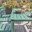 OVIALA - Ensemble table de jardin et 8 chaises vert foncé - Almada - vignette