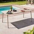 OVIALA - Table de jardin rectangulaire en acier 8 places 180 cm taupe - Palavas - vignette