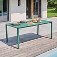 OVIALA - Table de terrasse rectangulaire en aluminium vert foncé - Almada - vignette