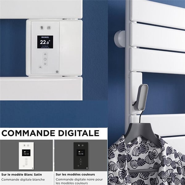 ATLANTIC - Sèche-serviettes connecté Adélis Atlantic digital étroit - 750W - Anthracite - large
